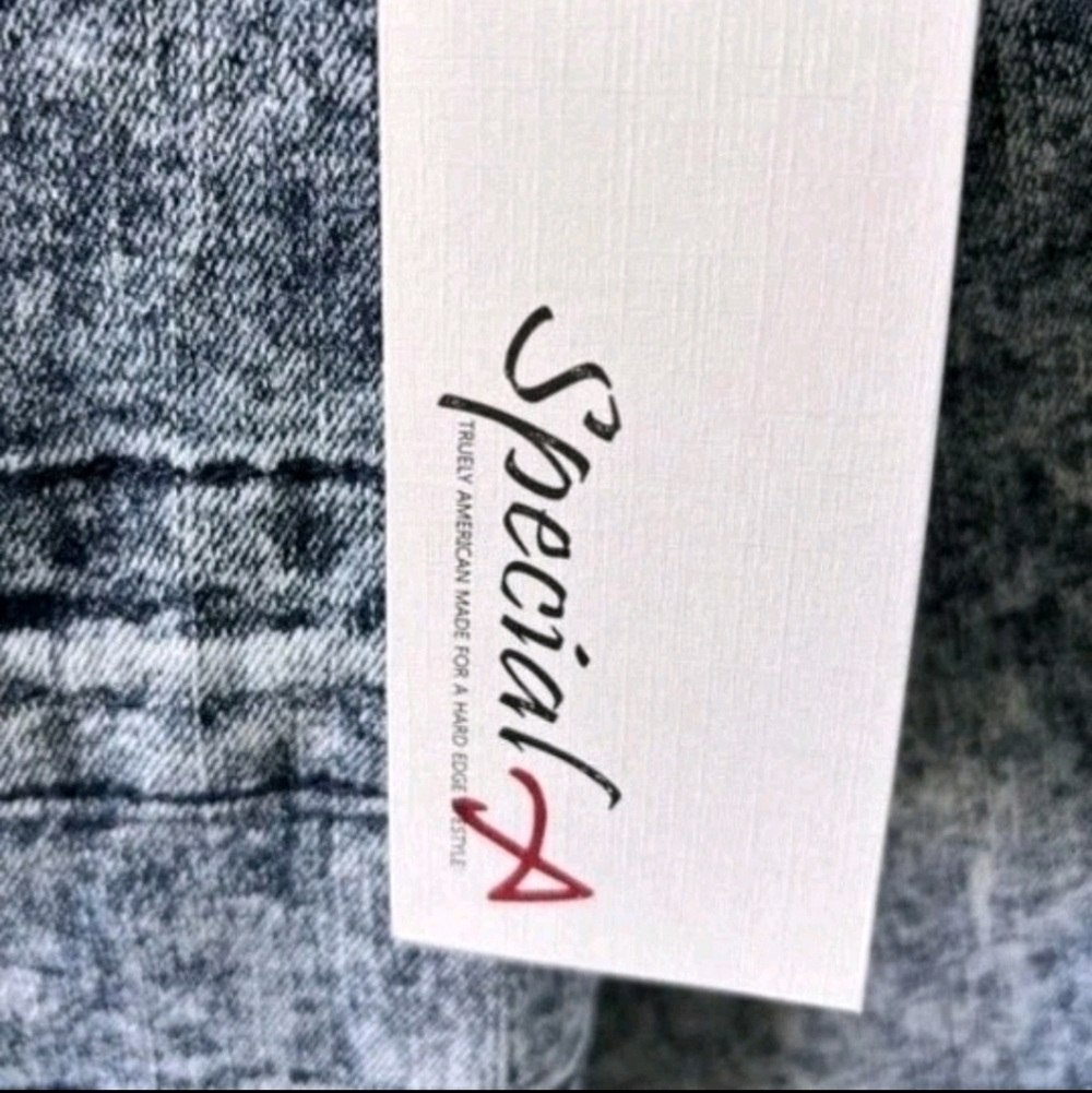 Rare Special A Denim Women's Acid Wash Hooded Urban Casual Toggle Jacket Size L. - Picture 8 of 9